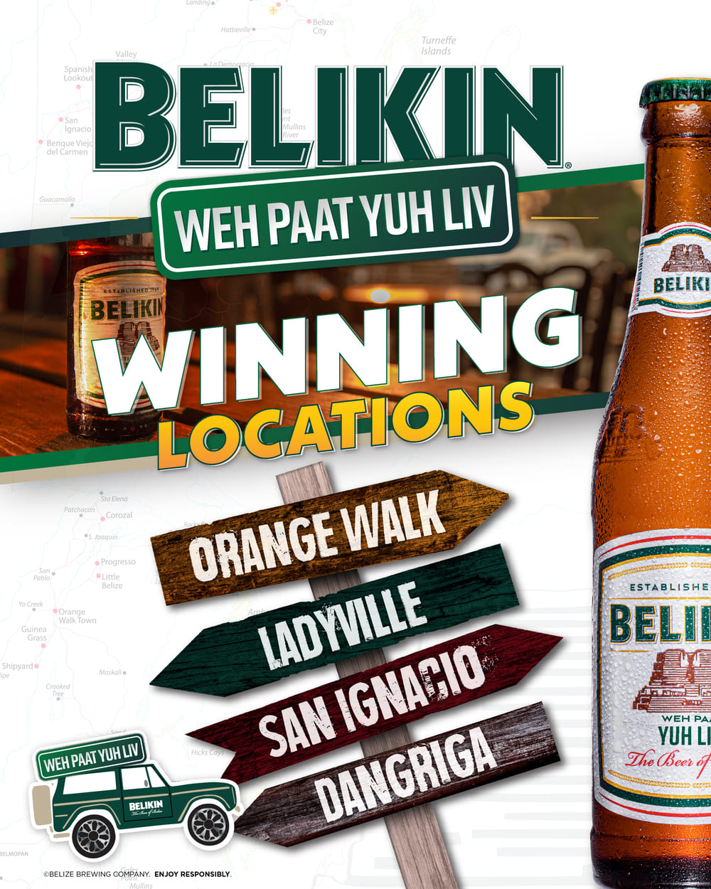 Belikin Weh Paat Yuh Liv Winning Locations